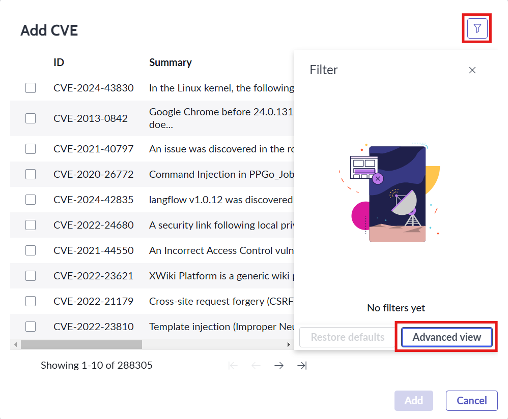 Add CVE