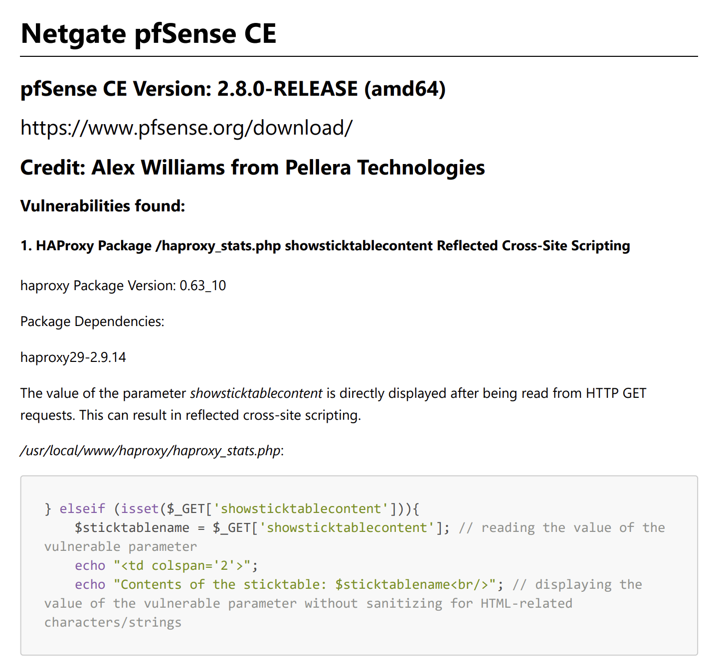 Report a Vulnerability Example